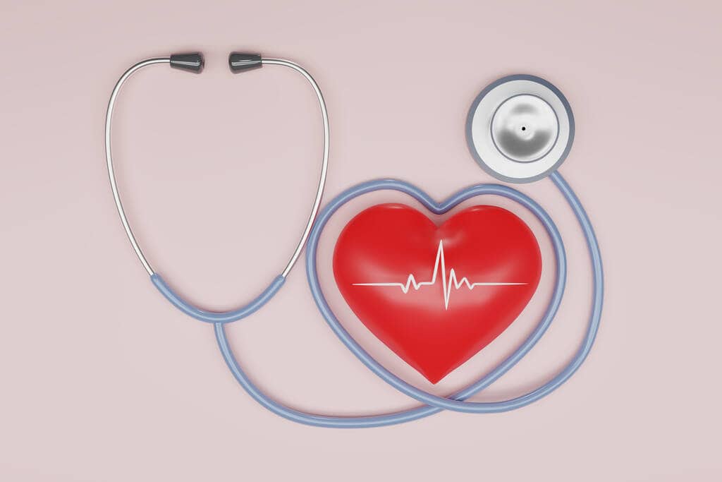 Heart and stethoscope representing cholesterol and heart health